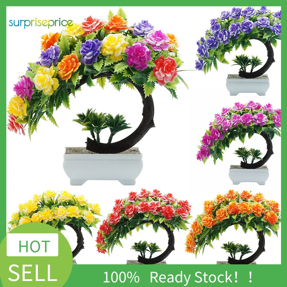 Chậu cây cảnh nhân tạo để bàn trang trí phòng khách / tiệc tùng đẹp mắt