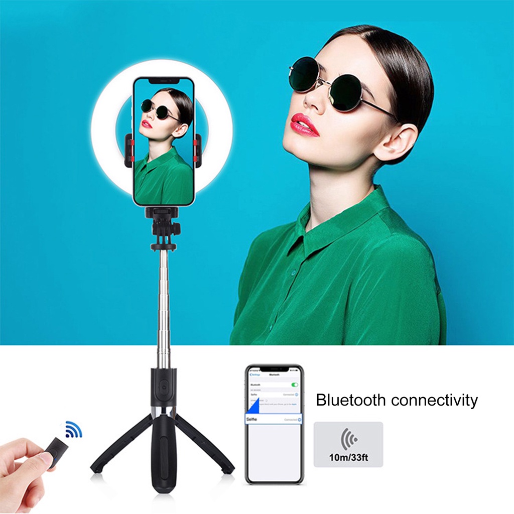 Đèn Led Tròn Pu531B Kết Nối Bluetooth Hỗ Trợ Chụp Ảnh Selfie