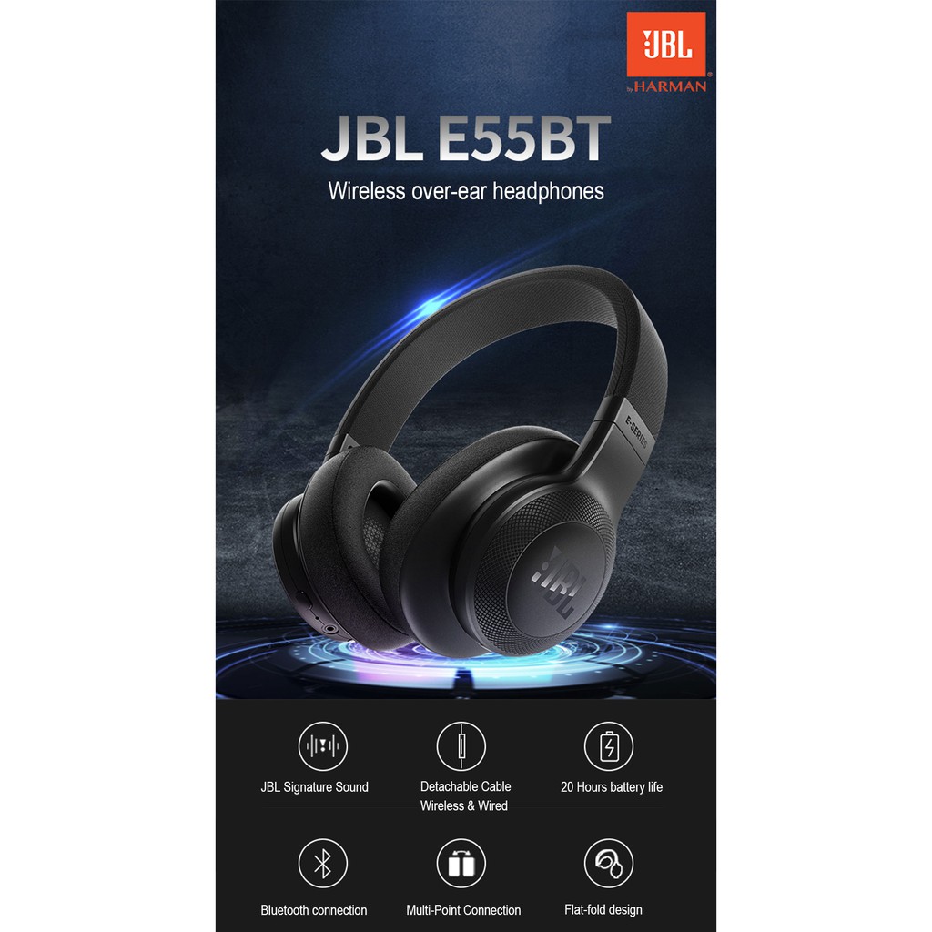 Tai Nghe Bluetooth JBL E55BT Thể Thao Thời Trang Chất Lượng Cao