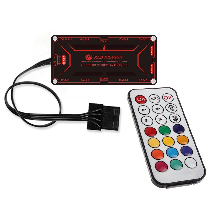 Bộ Hub + Điều Khiển Cho Fan RGB Red Dragon đa năng .