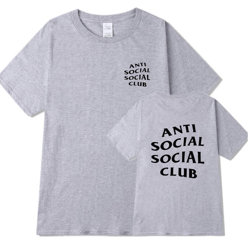 ANTI SOCIAL SOCIAL CLUB Áo Thun Cotton Cổ Tròn In Chữ Anti Social Club Thời Trang 2020 Mới Cho Nam Và Nữ