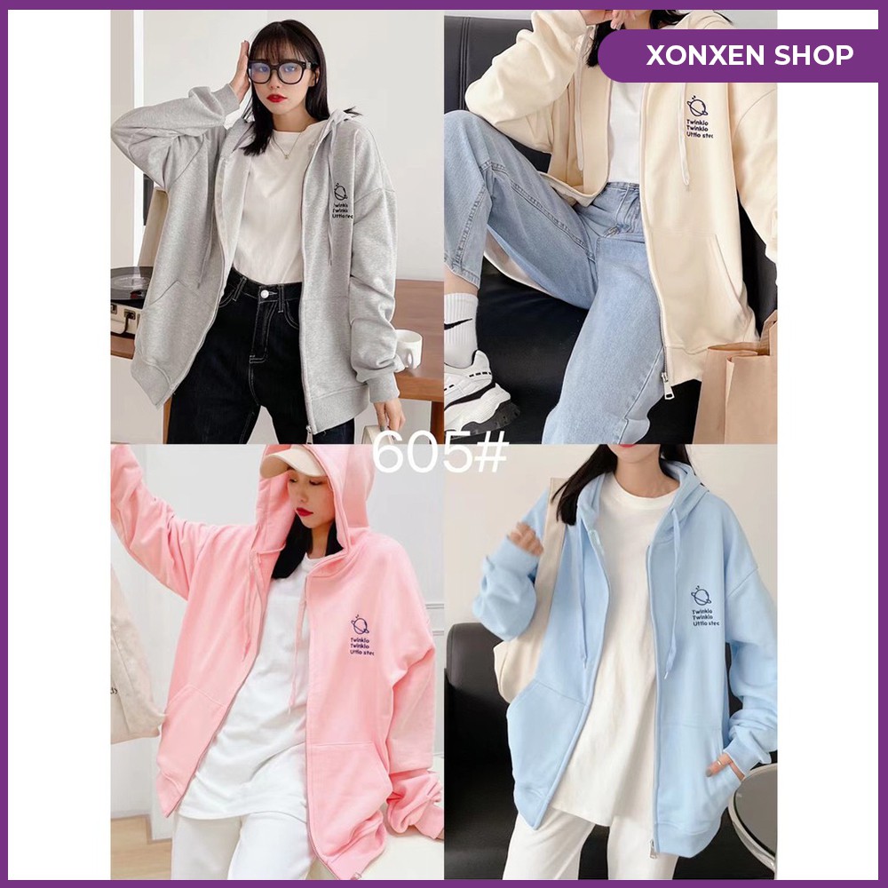 Áo khoác nỉ form rộng có mũ XONXEN SHOP TAM KỲ 269 HÙNG VƯƠNG free size mã 605