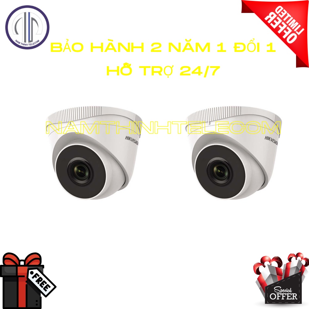 Camera có dây HIKVISION 2Mp dome thân trong nhà ngoài trời chính hãng bảo hành 2 năm