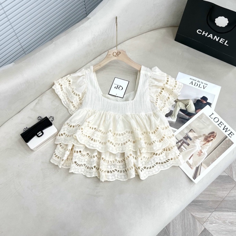 Áo sơ ni thô boy tầng cánh tiên QP closet