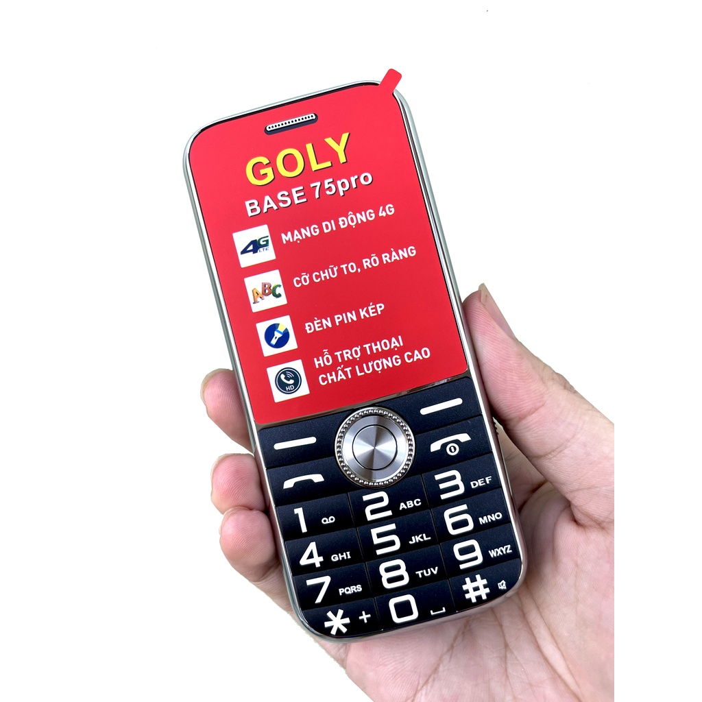 Điện thoại Goly Base 75 Pro 4G - Pin khủng, màn hình lớn, mạng 4G- Hàng chính hãng