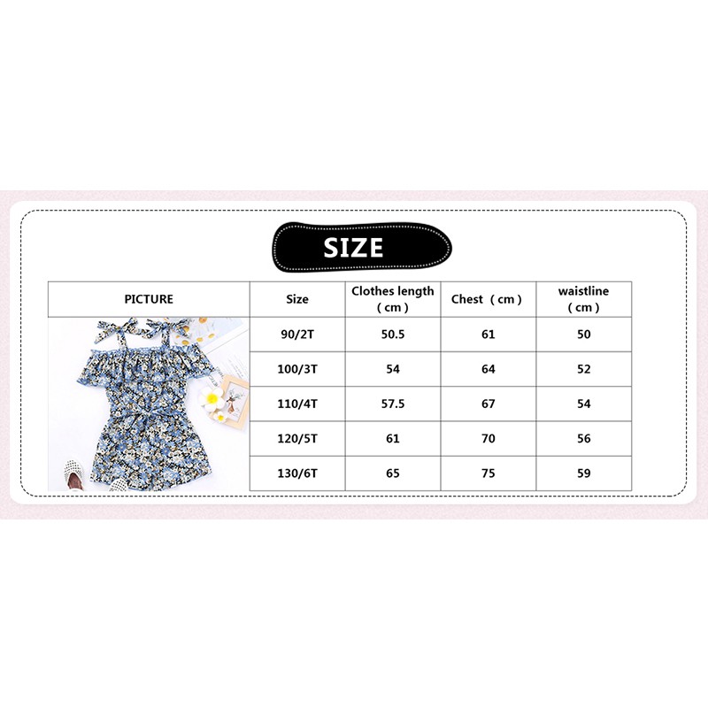 SIYYIS Bộ Áo Liền Quần In Hoa Phối Bèo Đính Nơ Thanh Lịch Thời Trang Mùa Hè Cho Bé Gái 2-6 Tuổi