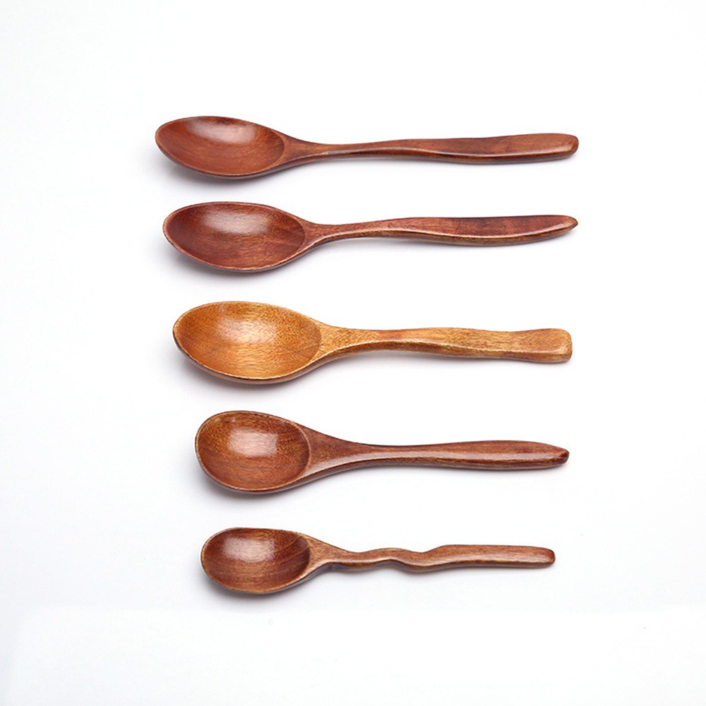 Muỗng cà phê cán dài bằng gỗ tiện dụng thân thiện với môi trường