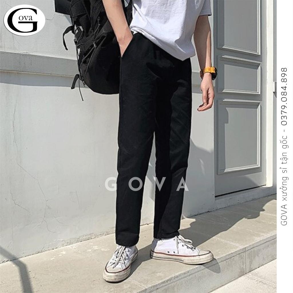 Quần KAKI TRƠN Nam Nữ Unisex Vải Loại 1 Co Giãn, Quần Bagge Kaki Ống Rộng Suông GOVA