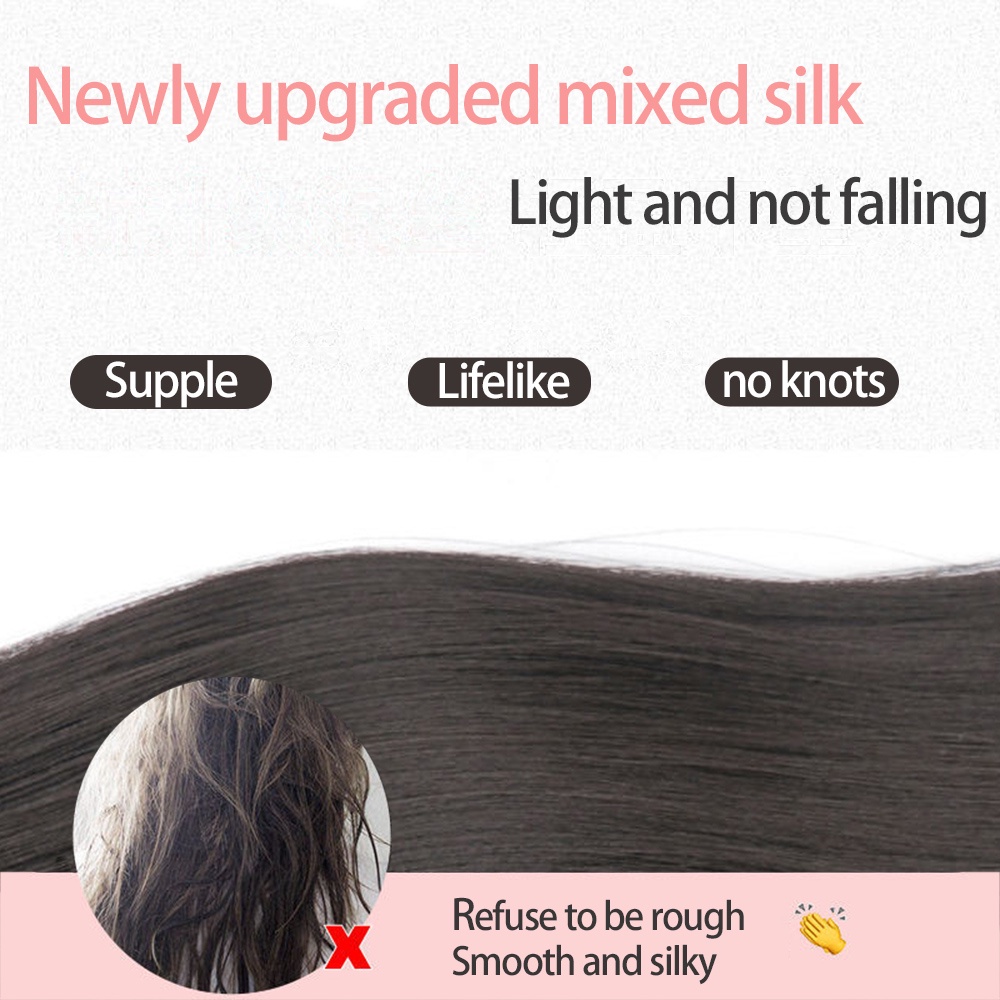 Tép Tóc Giả 4 Kẹp Dáng Ngắn Chữ u Tàng Hình Thời Trang Cho Nữ