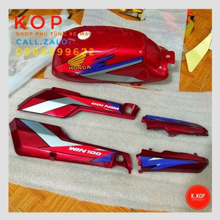 Bình xăng lớn xe win 100 kèm dàn áo xe sẵn tem (giá fun bộ) -KOPT