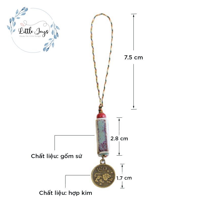 Móc khóa mười hai chòm sao phong cách cổ điển phụ kiện dân tộc