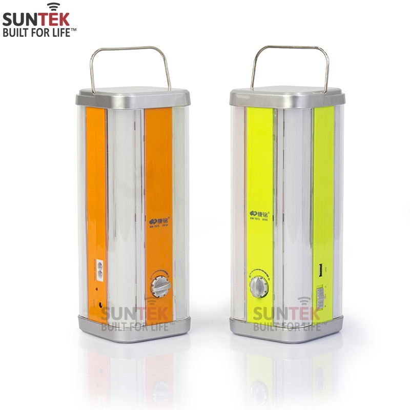 Đèn LED Tích Điện kiêm Sạc Dự Phòng SUNTEK KM-7671 - 10W | 4 bóng LED | Sáng 6-10 giờ - Bảo hành Chính hãng 12 tháng