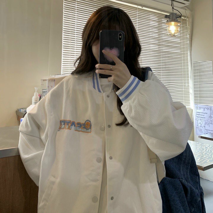 Áo Khoác Nhung Tăm Form COW Ulzzang In Chữ Thời Trang, Tay Phồng, Áo Khoác Bomber Nữ Nam Nữ From Rộng Bao Xinh