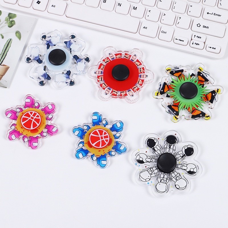 Con Quay Đồ Chơi Fidget Spinner Hình Naruto Among Us Giúp Giảm Stress