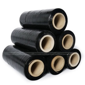 Màng PE Màu Đen Khổ 25cm quấn Pallet, quấn hàng, bọc hàng trong bọc hàng lõi nhỏ
