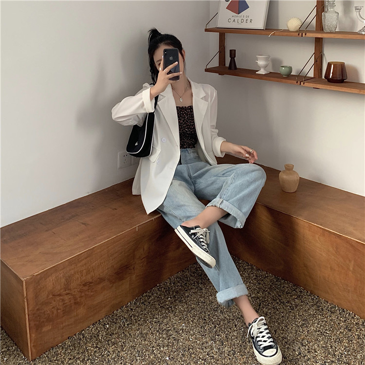 Áo khoác blazer dài tay phong cách Hàn Quốc xinh xắn cho nữ | BigBuy360 - bigbuy360.vn