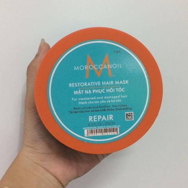 Hấp dầu (mặt nạ) phục hồi tóc Moroccanoil Repair Mask 250ml ( viền vàng)