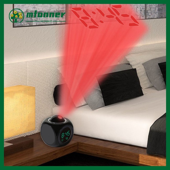 Đồng Hồ Báo Thức Đa Năng Mfonner Đèn LED Chiếu Nhiều Màu Điều Khiển Bằng Giọng Nói