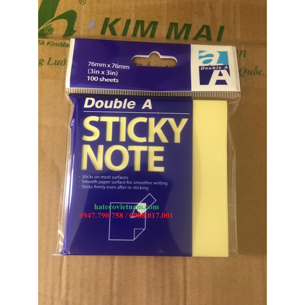 Giấy nhắn DoubleA 3x3 (76x76mm) - Giấy note Combo 12 tệp