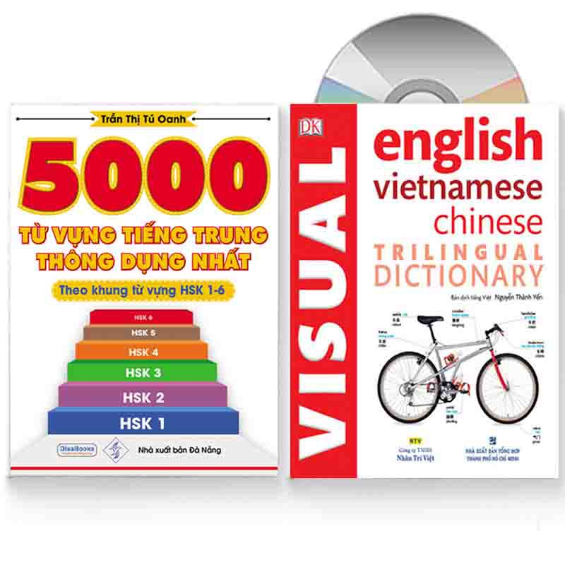 Sách - Combo: 5000 từ vựng tiếng Trung thông dụng nhất + Từ điển hình ảnh Tam Ngữ Trung Anh Việt + DVD quà tặng