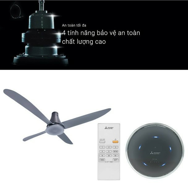 Quạt trần 4 cánh Mitsubishi C56-RA4 CY-GY  C56-RA4 SF-GY  bảo hành tận nhà