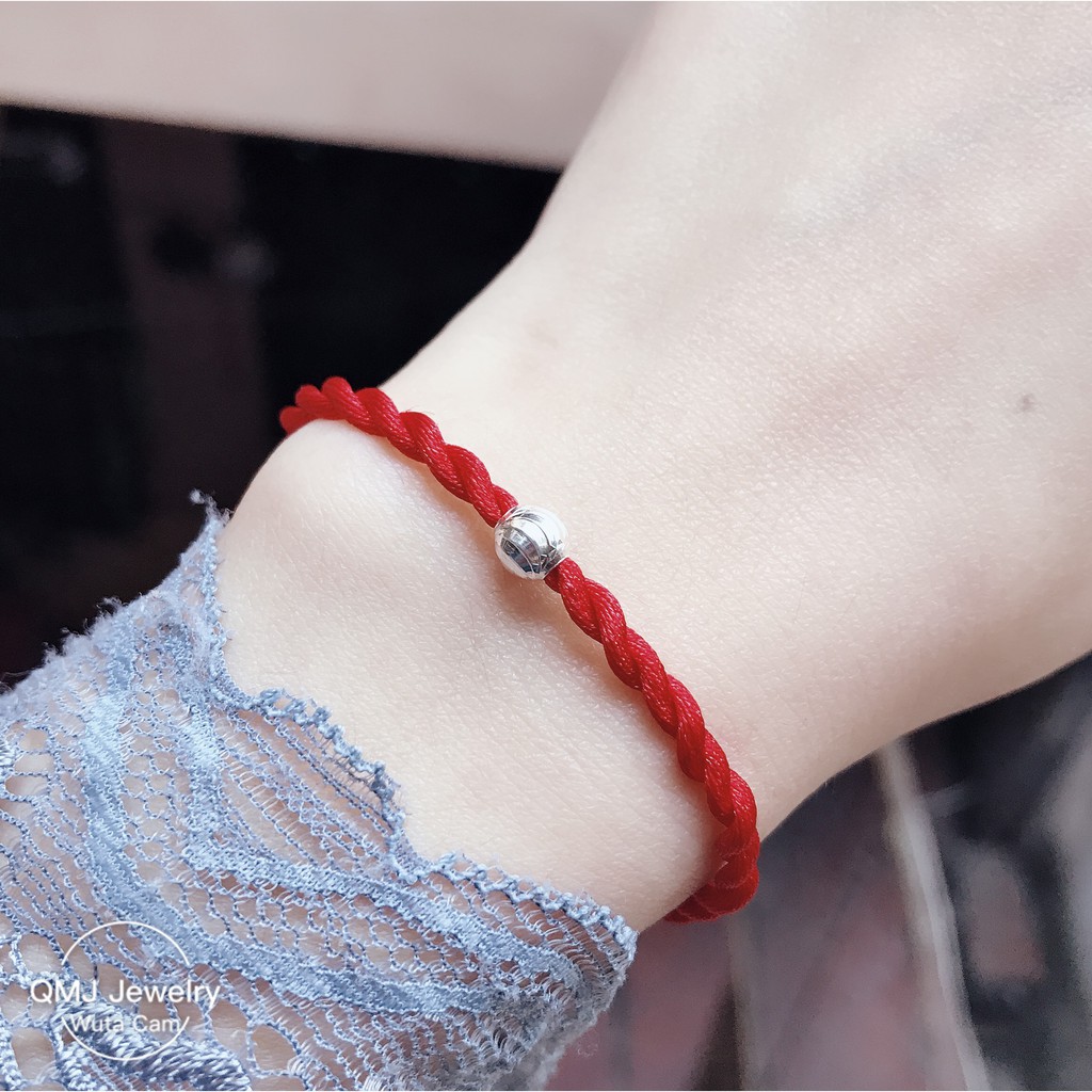 QMJ Vòng tay chỉ đỏ Bi bạc 925 mix dây tơ lụa xoắn, xinh xắn và may mắn - Q132 | BigBuy360 - bigbuy360.vn