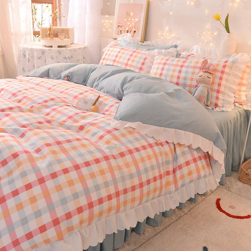 Ga trải giường Bộ đồ giường 4 mảnh kiểu công chúa phong cách hàn quốcgối