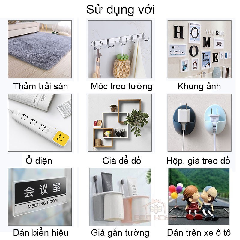 Băng Dính 2 Mặt Đa Năng Trong Suốt - Beehome- Băng dính 2 mặt trong suốt tiện lợi