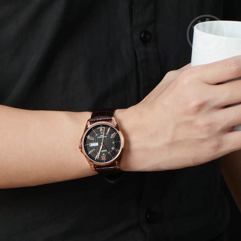 Đồng Hồ Casio | Nam MTP-1384L-1AVDF | Dây Da | Vỏ Mạ Ion Vàng Hồng | Chống Nước 100m