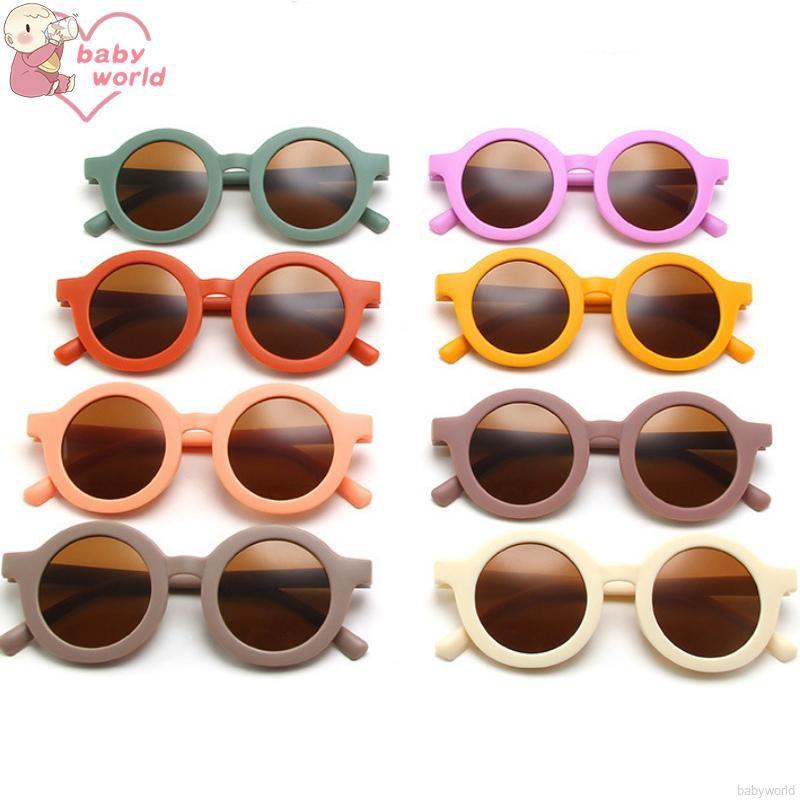 Kính mát hình tròn màu trơn thời trang cho bé