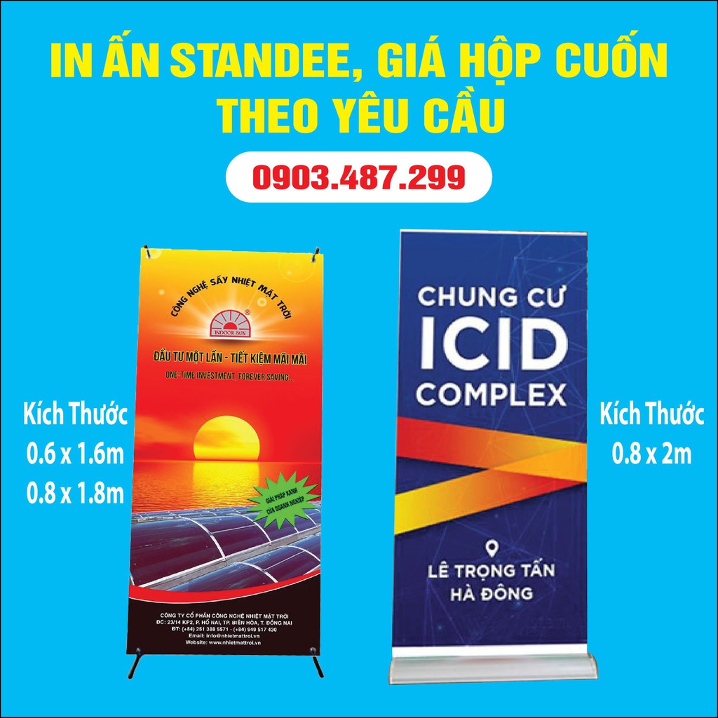 Standee in theo yêu cầu, Decal- Bạt Hiflex_Free thiết kế, Giá gốc tận xưởng