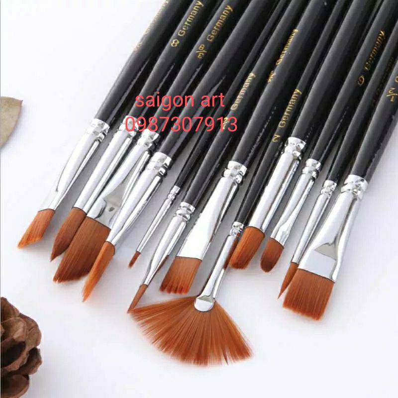 Bộ 12 Cọ Vẽ Tranh Đủ Kiểu Chất Lượng Tốt KeepSmiling, Lixiang