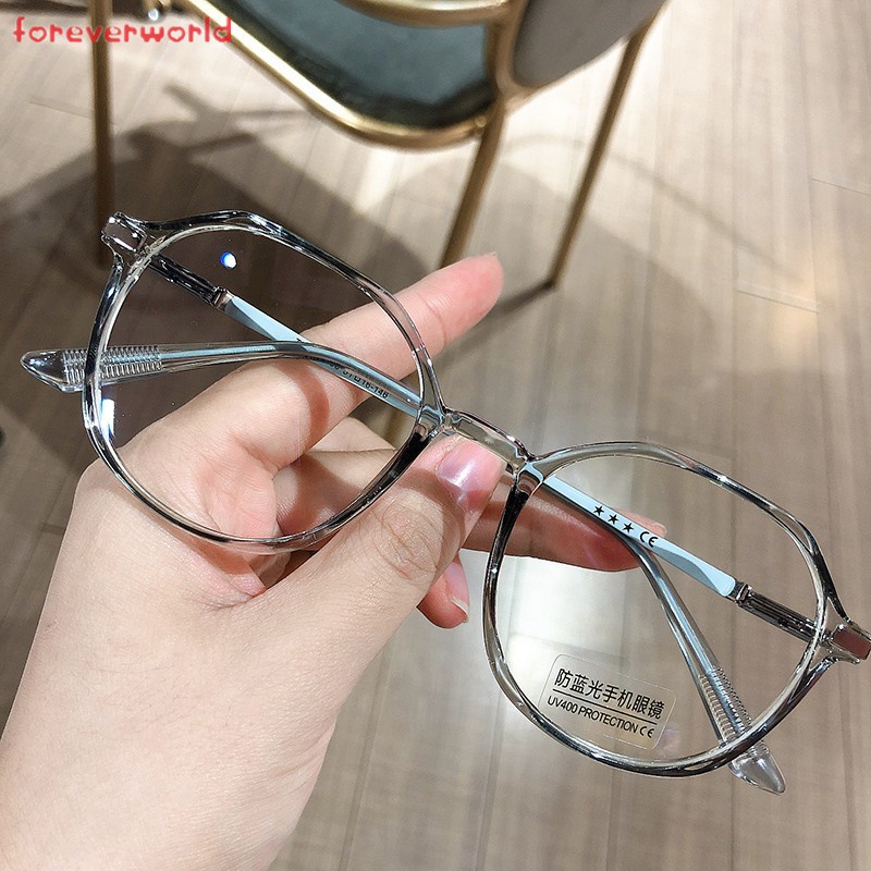 Chống ánh sáng xanh Kính mắt gọng đa giác phong cách retro Hàn Quốc thời trang dành cho nữ
