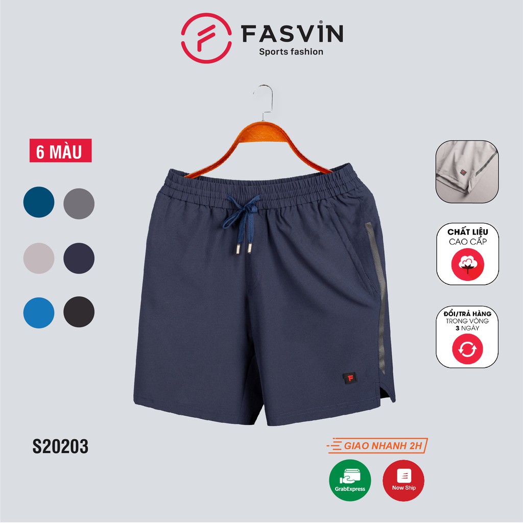 Quần short thể thao nam Fasvin S20203.SG chất vải mềm nhẹ co giãn dễ chịu