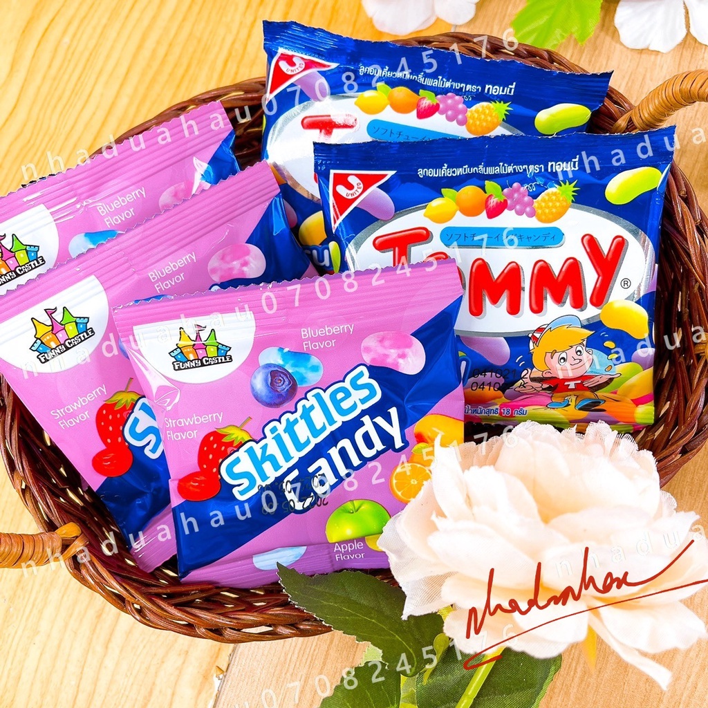 Một gói kẹo trái cây mix vị Tommy Thái Lan gói 18gam