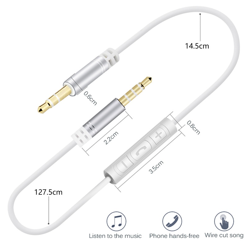 Dây Cáp Âm Thanh Nối Dài 1.2m 2 Phích Cắm Gọn Nhẹ Thay Thế Tiện Dụng