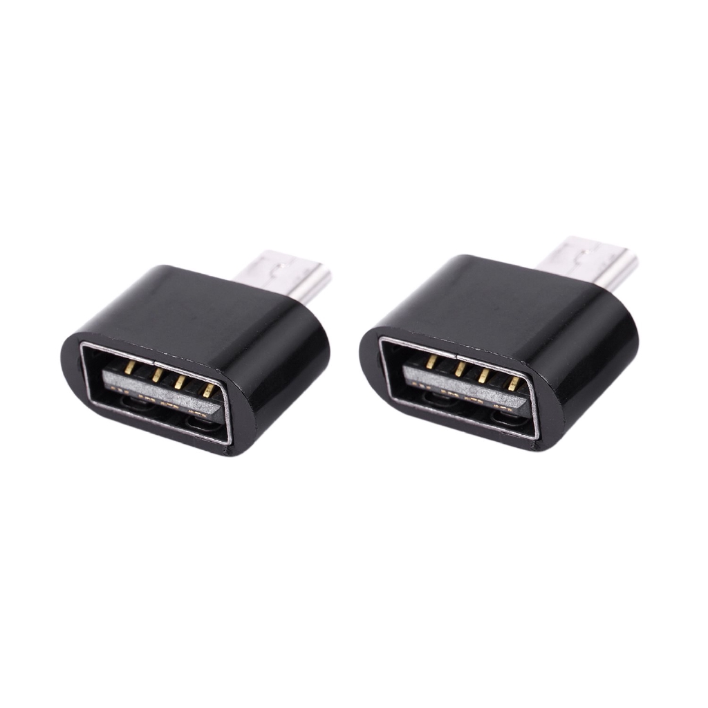 2pcs Micro-Usb Male To Usb 2.0 Otg Adapter For Android Black