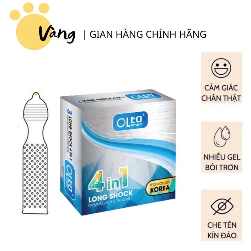Bao Cao Su Gân Gai Kéo Dài Thời Gian Oleo Lambo 4in1 Nhập Khẩu Korea