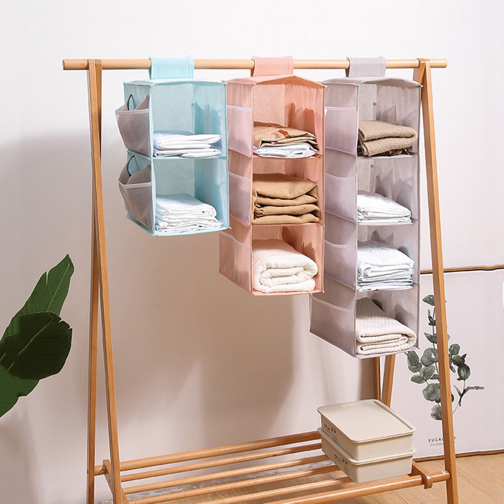Túi đựng đồ treo tủ quần áo 4 tầng xen kẽ nhỏ gọn có thể gập lại sắp xếp gọn gàng cho nhà ở