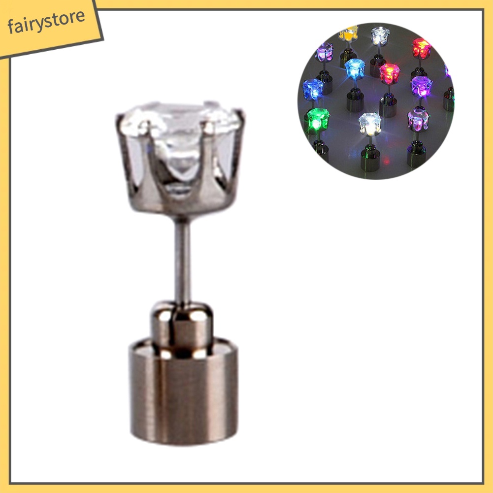 Cặp khuyên tai đính đá tích hợp đèn led