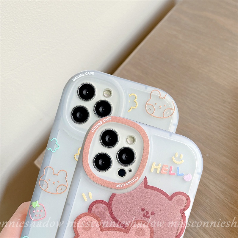 MissConnie Ốp Điện Thoại TPU Mềm Hình Gấu/Thỏ/Hoa/Quả Dâu Bảo Vệ Camera Cho iPhone 7 8 Plus XR X XS Max 11 12 13 Pro Max SE 2020