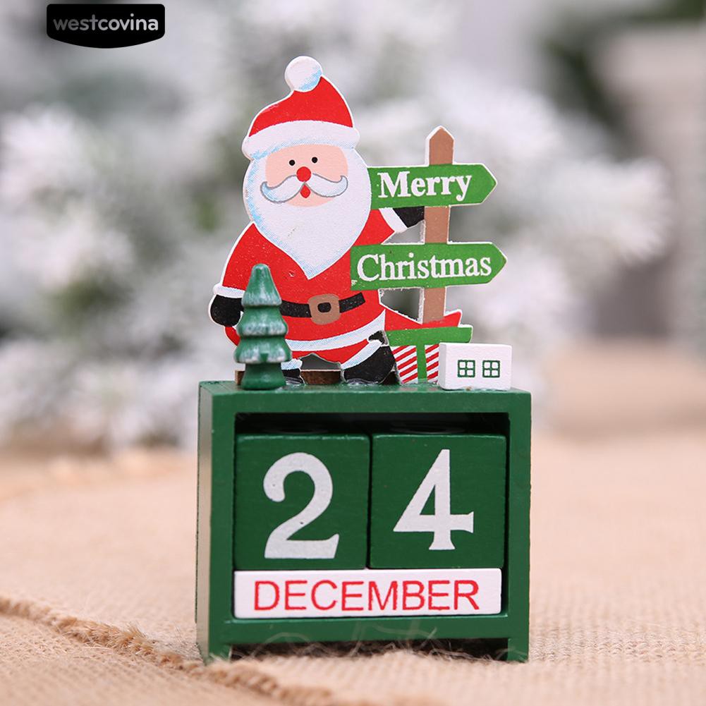 Lịch Gỗ Hình Ông Già Noel / Người Tuyết / Nai Sừng Tấm Trang Trí Giáng Sinh