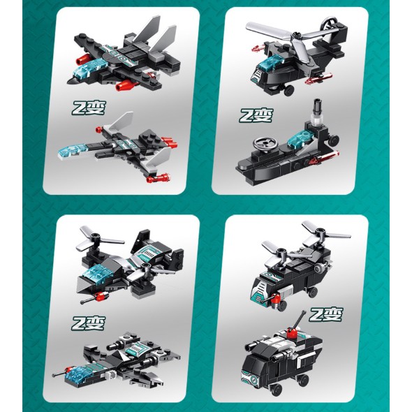 Đồ chơi lắp ráp Robot Máy bay biến hình - Lego Robot 12 in 1 Panlos  633013 - Đồ chơi trí tuệ 577 mảnh ghép