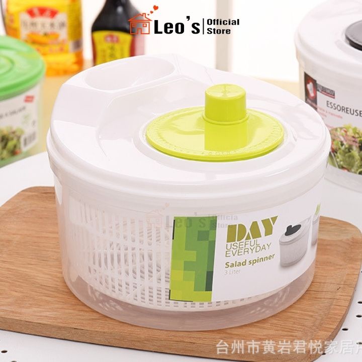 Rổ quay rau sống ráo nước cao cấp, đồ dùng dụng cụ hỗ trợ vắt rau thông minh Leo’s_Official