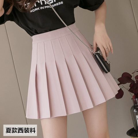 Chân Váy Chữ A Eo Cao Phối Xếp Li Trẻ Trung Dành Cho Nữ