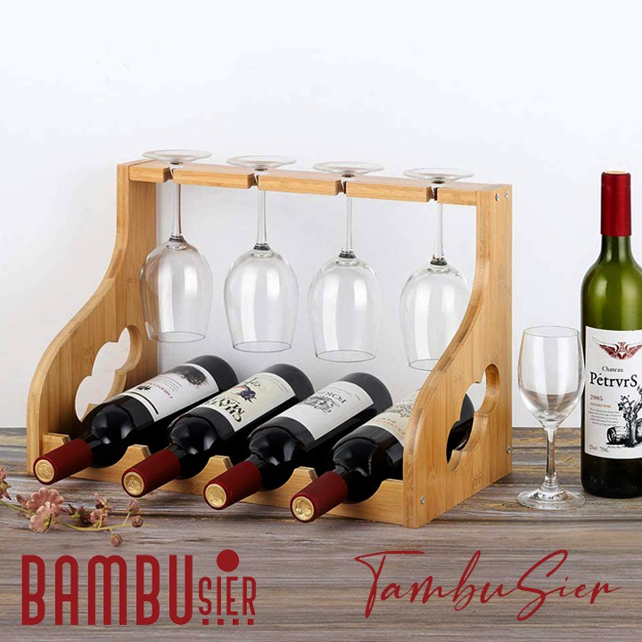 [BAMBOO] Kệ rượu vang gỗ tre tự nhiên - giá để rượu vang bằng gỗ tre cao cấp [MASSETO]