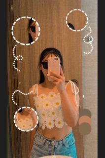 🌼 ÁO CROPTOP 2 DÂY HOA CÚC 🌼 ( kèm ảnh thật )