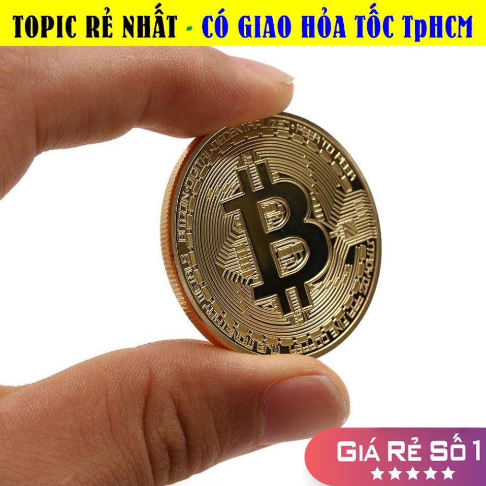 [TRỢ GIÁ] Đồng Xu Bitcoin Mạ Vàng 24K
