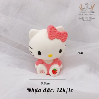 trang trí mèo kitty hồng loại 1 cao cấp trang trí bánh