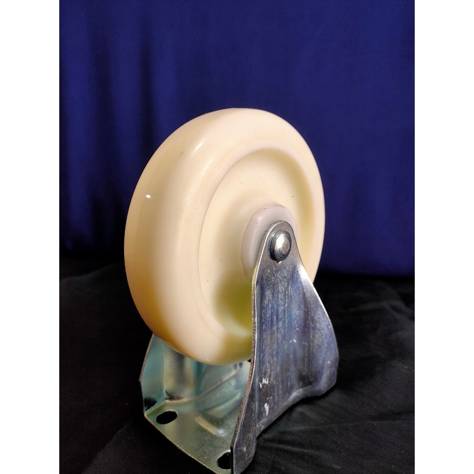 Bánh xe đẩy nhựa trắng PP Eco càng cố định 75-100-125mm - Happy Move Thái Lan